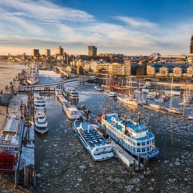 Eis auf der Elbe in Hamburg von Michael Abid