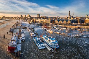 Glace sur l'Elbe à Hambourg