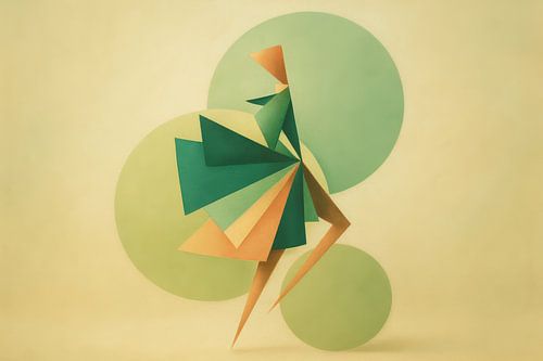 Abstracte danser met cirkels