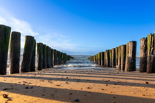 De uitgestrektheid van de oceaan bij zonsondergang
