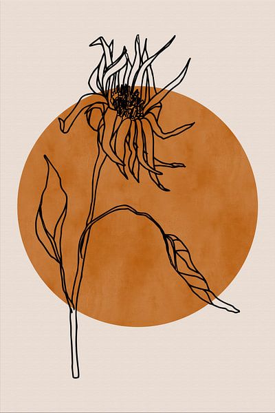 Japandi botanical flower on terra no. 6 by Dina Dankers