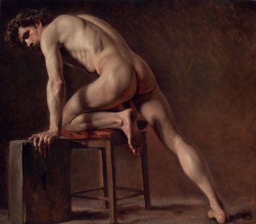 Gustave Courbet, Studie van een naakte man, ca. 1840