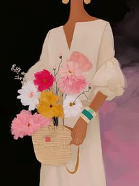 Een mand vol zomerse bloemen van Carla Van Iersel