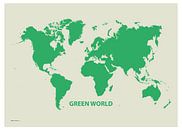 Decoratieve Wereldkaart Green World van Emma Kersbergen thumbnail