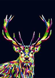 Deer Pop art by Muamar Kadhafi