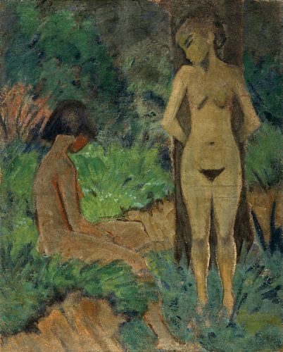 Baigneurs sous les arbres, Otto Mueller - 1912