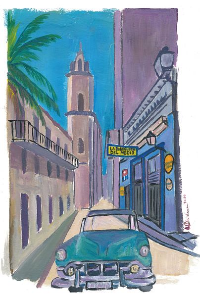 Havana Cuba La Bodeguita Del Medio Street Scene van Markus Bleichner