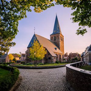 Kerk in Oud Borne (dorp in Twente) van Jeffrey Steenbergen