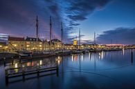 Bluehour at the docks (Hellevoetsluis) van Remco Lefers thumbnail