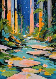 Forest spring under the starry sky by Niklas Maximilian