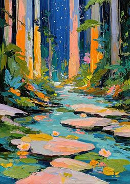 Forest spring under the starry sky by Niklas Maximilian