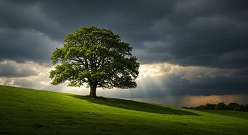 Arbre solitaire dans la tempête - Art mural exclusif