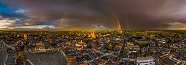 Panorama of Den Bosch with rainbow by Joost Smits Photography