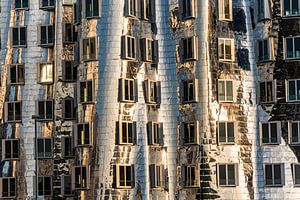 Gehry-Bauten im Medienhafen Neuer Zollhof in Düsseldorf Metallfassade