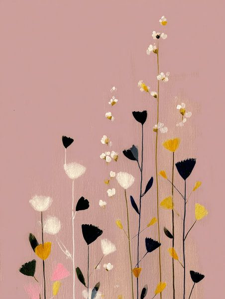 Botanical abstract in pastel colours by Japandi Art Studio