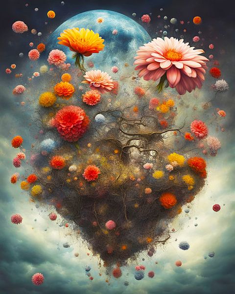 Een boeket van bloemen zwevend door het heelal-5 par Carina Dumais