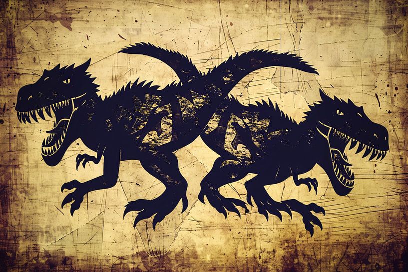 Dinosaurs at Night by Art & Soul Creations