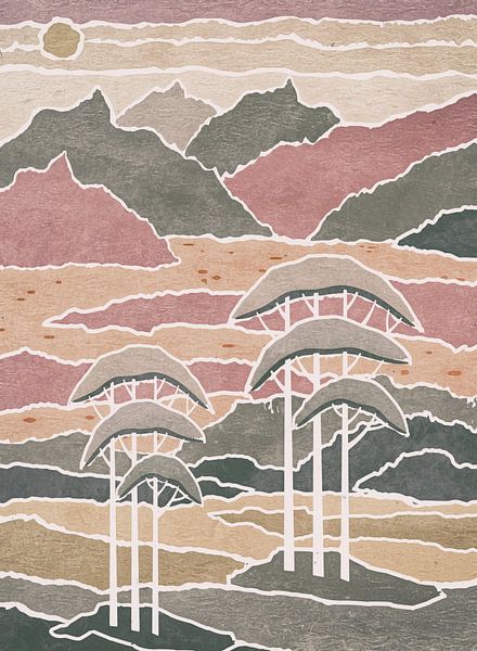 Abenddämmerung am Rande der Savanne von Anna Marie de Klerk