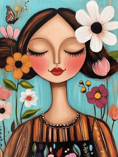 Kleurrijk en zomers portret