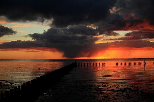 Ameland/Zonsopkomst op het wad