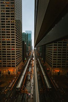 Reflectie van de Chicago metro.