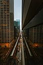 Spiegelung der U-Bahn von Chicago. von Maikel Claassen Fotografie Miniaturansicht