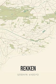 Vintage landkaart van Rekken (Gelderland) van Rezona