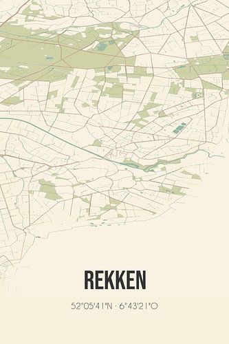 Vintage landkaart van Rekken (Gelderland)