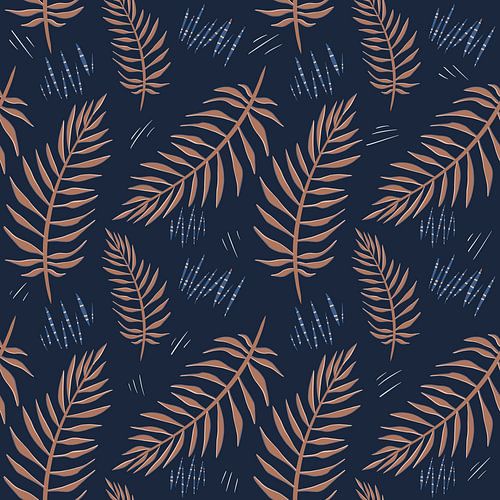 Tropical rainforest - Jungle leaves blue copper