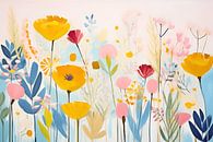 Abstract, Berm Bloemen in Pastelkleuren van Caroline Guerain thumbnail