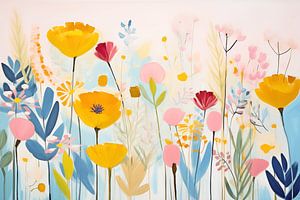 Abstrakt, Verge Blumen in Pastellfarben