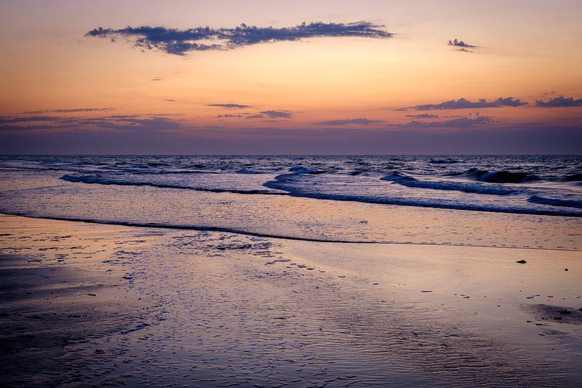 North Sea beach Ameland after sunset by Evert Jan Luchies