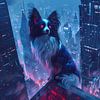 Chien futuriste - Cyberpunk Papillon sur Pixelbull Design