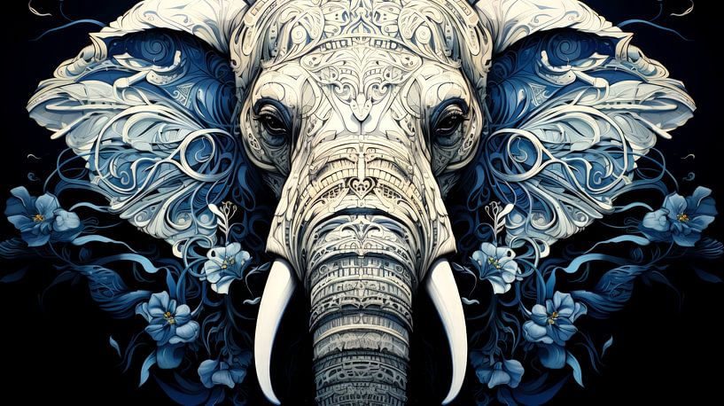 Elfenbein und Indigo von ByNoukk
