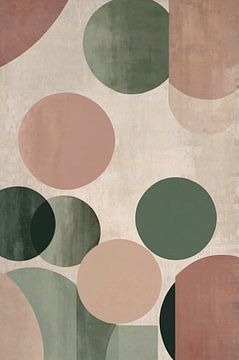 Minimalistisches geometrisches Kunstwerk mit sanften Tönen von Art & Soul Creations