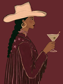 Cowgirl im Western-Look mit Martini von Bella studio