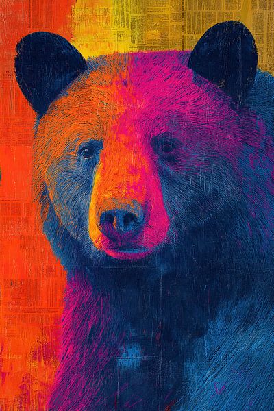 Bear with Cheerful Colours by Abstract Painting