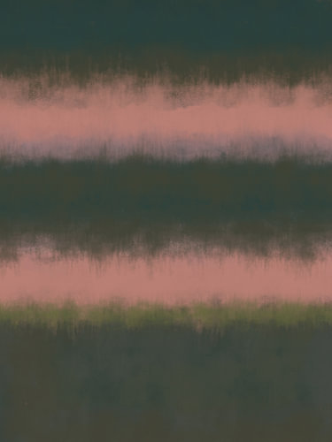Grün und Altrosa. Abstrakte Landschaft.