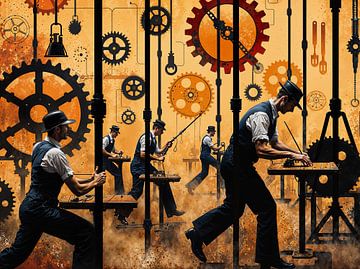 The Cogs of Labour: A Mechanical Ballet by Retrotimes