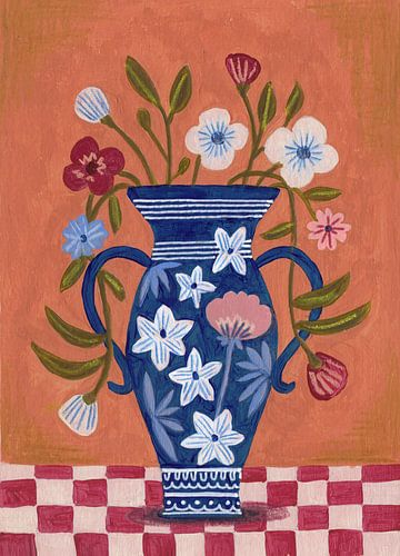 Stilleven Wilde Bloemen Boeket in Vaas Felle kleuren