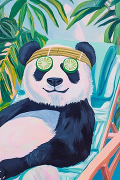 Relaxing panda on holiday by Poster Art Shop