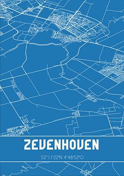 Blaupause | Karte | Zevenhoven (Südholland) von Rezona