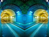 Hamburg: Twee buizen van de oude Elbe tunnel #1 van Norbert Sülzner thumbnail
