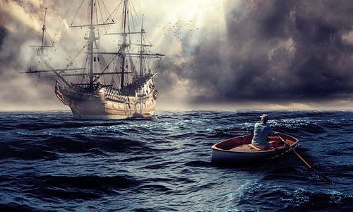 Kijkend naar een prachtig schip