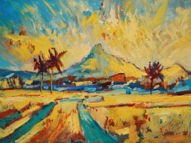 Sugar cane fields near Mt Rempart by Nop Briex