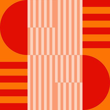 Funky retro geometrisch 7_1. Moderne abstracte kunst in heldere kleuren. van Dina Dankers