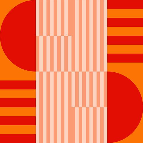 Funky retro geometrisch 7_1. Moderne abstracte kunst in heldere kleuren.