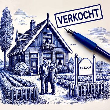 Ballpoint AI Art - House For Sale / Sold by Basahen