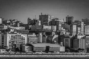 Main buildings of the coast in the commercial center of the city of Salvador, Brazil