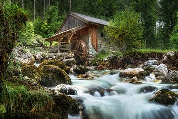 Gollinger molen aan de waterval in Tirol van Voss Fine Art Fotografie